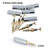 Gold Plated Stereo 3.5mm 4 Pole Repair Headphone Jack Plug Cable Audio Headphones Audio Jack Plug Connector Soldering