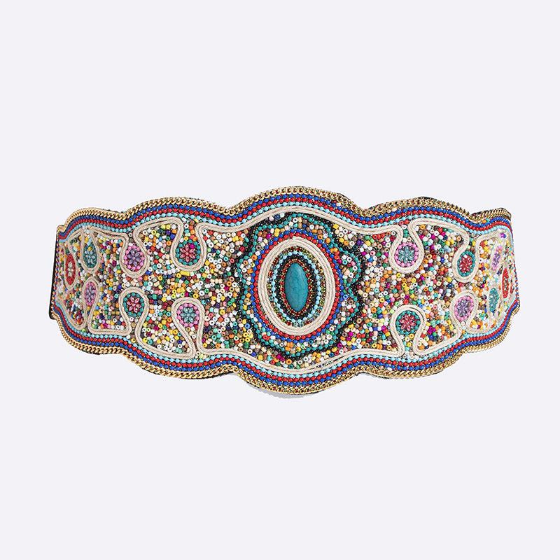 Middle Eastern Bohemia New Pure Handmade Bead Waist Seal for Women's Decorative Ethnic Waist Belt