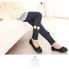 Girls' Cute Bow Denim Leggings with Fleece Lining - Thickened Warm Casual Long Pants Fall/Winter Pants
