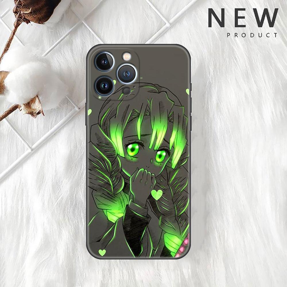 Pouzdro Case Pro Apple iPhone 14 11 13 7 12 Pro 7 XR XS Max 8 Plus 6 14Pro 13Mini Černé Měkké Telefonní Coque Anime Demon Slayer