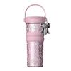 Ceramic Double Drink Coffee Cup With Handles And Straw For Office And Home Use