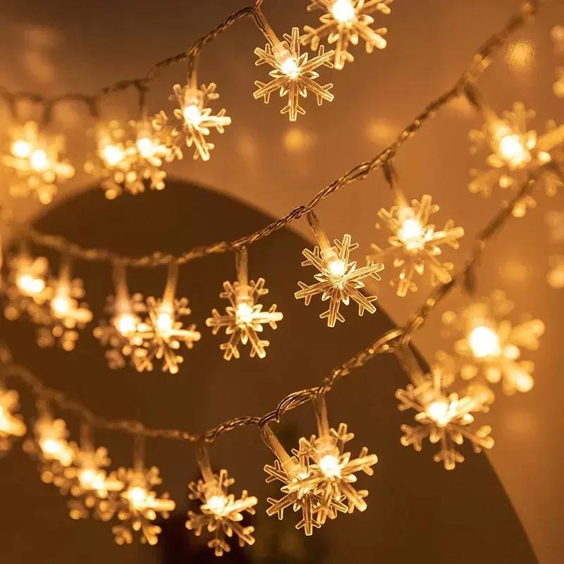 Christmas Lights Fairy Lights Snowflake String Light Battery Operated Snowflake for Bedroom Garden Wedding Birthday Decoration