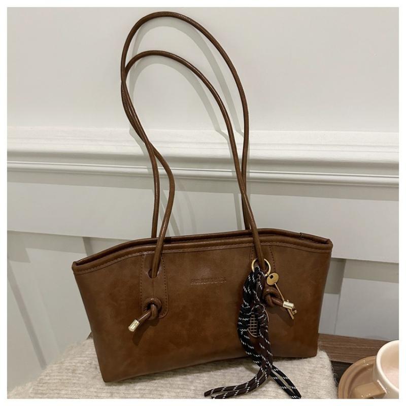 Women PU Leather Shoulder Bag Vintage Large Capacity Handbag Multi Functional Commuting Tote Bag High Looks Women's Bag