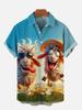 Men's Hawaiian Shirt Street Tide Hip Hop Lamb Cock 1D Digital Printing Short Sleeve Tops Wholesale