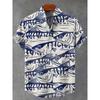 Camisa de Verano de Manga Corta para Hombre Aficionados a la Pesca Ropa de Moda Estampado de Peces Tejido de Lino Cómodo Top Nueva Colección