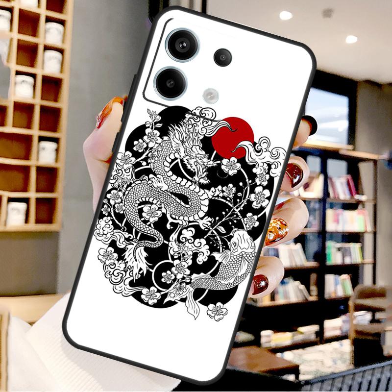 Japanese Wave Anime Dragon For Xiaomi Redmi Note 13 Pro 9 10 11 12 14 15 Pro Plus Case For Redmi 15 12C 13C 14C 10C 15C