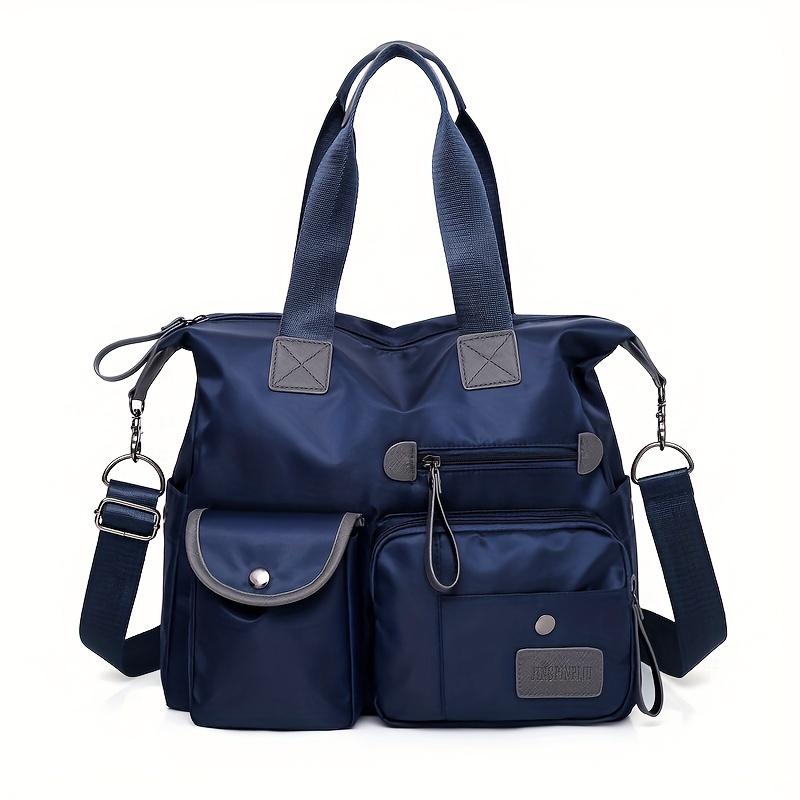 Large Capacity Casual Nylon Tote - Women's Fashion Shoulder Bag with Multiple Pockets and Adjustable Strap