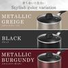 Iris Ohyama 18cm Saucepan with Diamond Easy to Metallic Greige Lid, Gas/IH Compatible, Coating, Non-stick, Clean, DCS-P18,