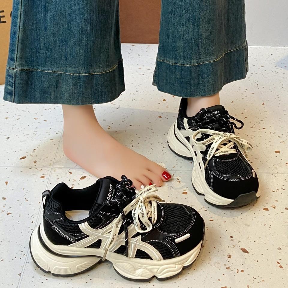 [Uncle Shoes] Thick-soled Casual Sports Shoes Are Light and Heightening, Dad Shoes Autumn Small 2025 Breathable New Feet Retro