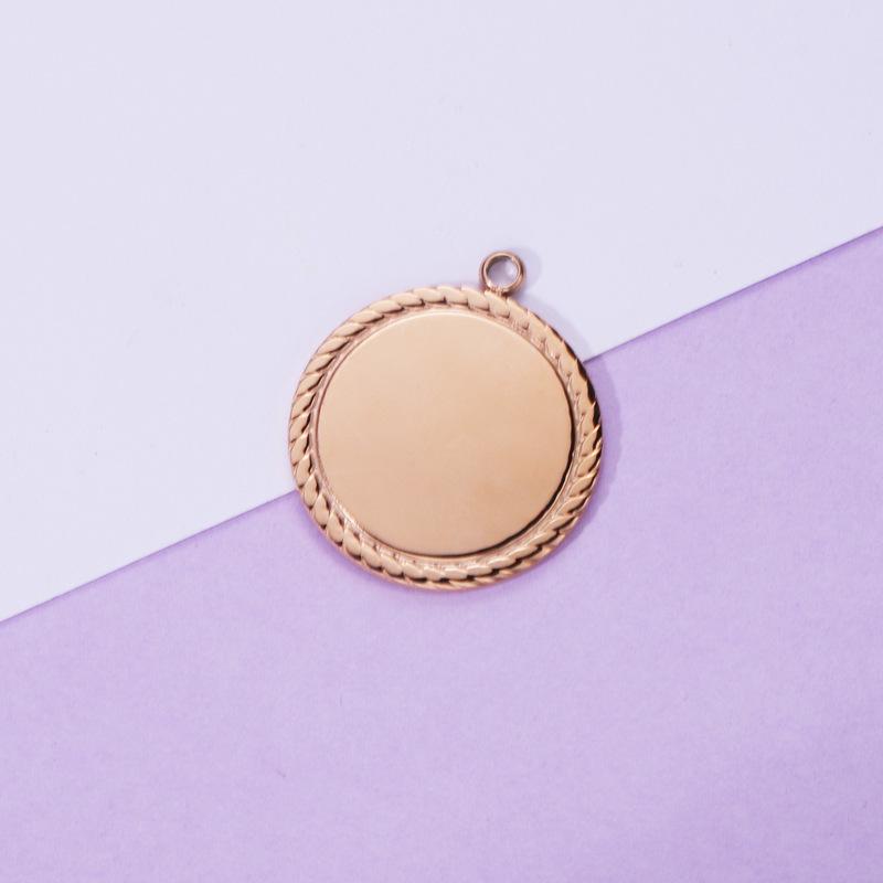 Geometric Lace Titanium Steel Mirror Pendant for DIY Jewelry