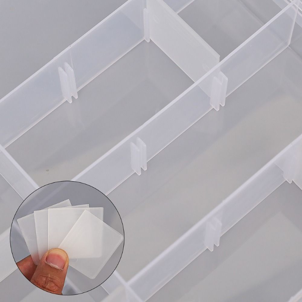 1Pcs Transparent Plastic Storage Box Adjustable Display Case Container Box 14 Grids Jewelry Button Hardware Tool Storage