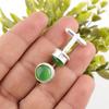 925 Sterling Silver Green Cat's Eye Gemstone Cufflink Handmade Jewelry For Him CL-4-26
