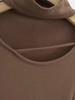 Women's Retro Halter Neck Long Sleeve Fleece Lined Top