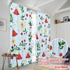 2pcs,2D Plane Printing Pattern Curtains Christmas Bells Holly Durable Polyester (without Rod) Festive for Various Rooms,