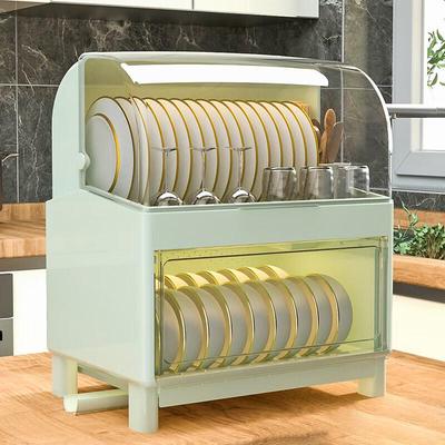 Covered Kitchen Dish Drying Rack & Storage