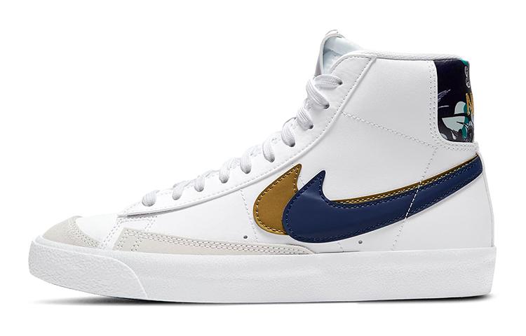 Nike Blazer Mid 77 SE GS Double Swoosh - White Gold Blue Void DD1847-102 36