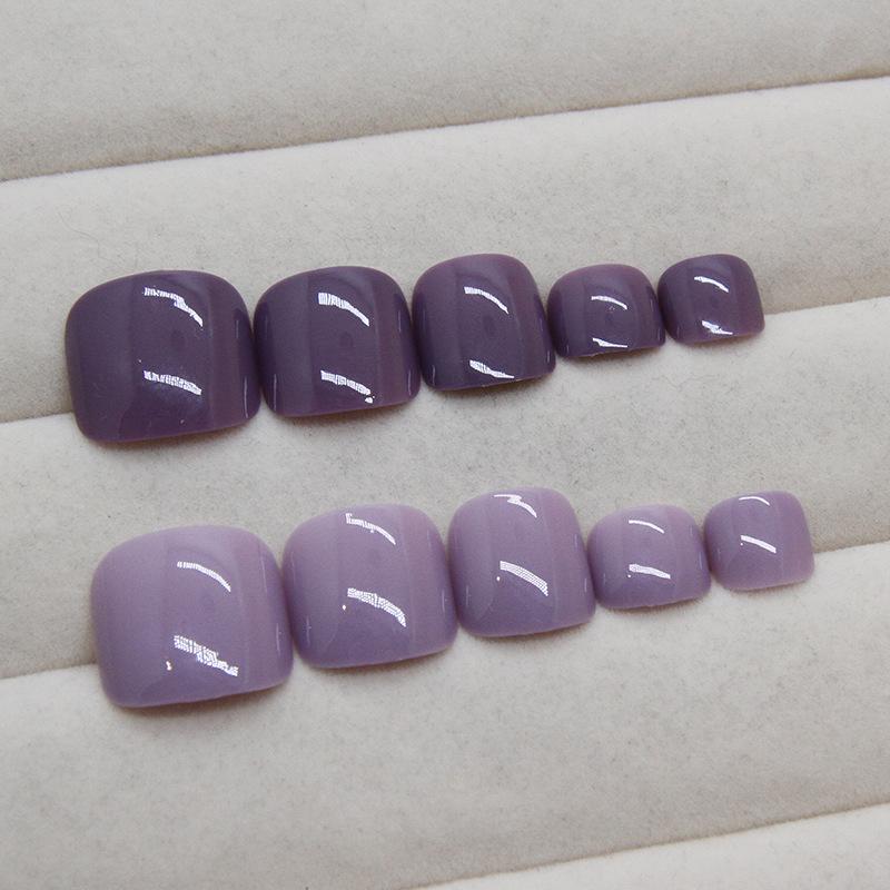 Nail art piece Simple solid color two-color wearing nail color matching Removable toenail piece Foot nail piece Nail art patch