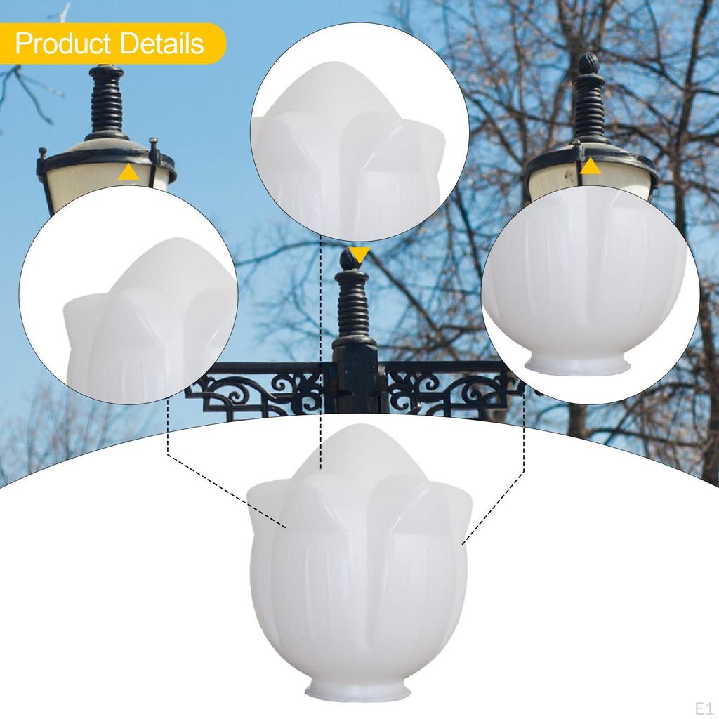 Acrylic Lamp Cover, Decorative Lampshade with Floral Pattern, Replacement for Outdoor Lighting