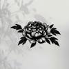 Metal Peony Wall Art 15.75x8.43 Inch Black Floral Sculpture Modern Minimalist Home Decor Living Room Office Housewarming Gift Mother Father Holiday