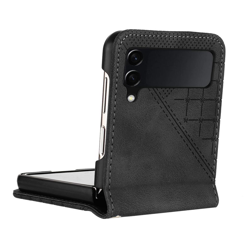 For Samsung Galaxy Z Flip3 5G Leather Wallet Case Butterfly Flower Imprinted Phone Cover with Strap