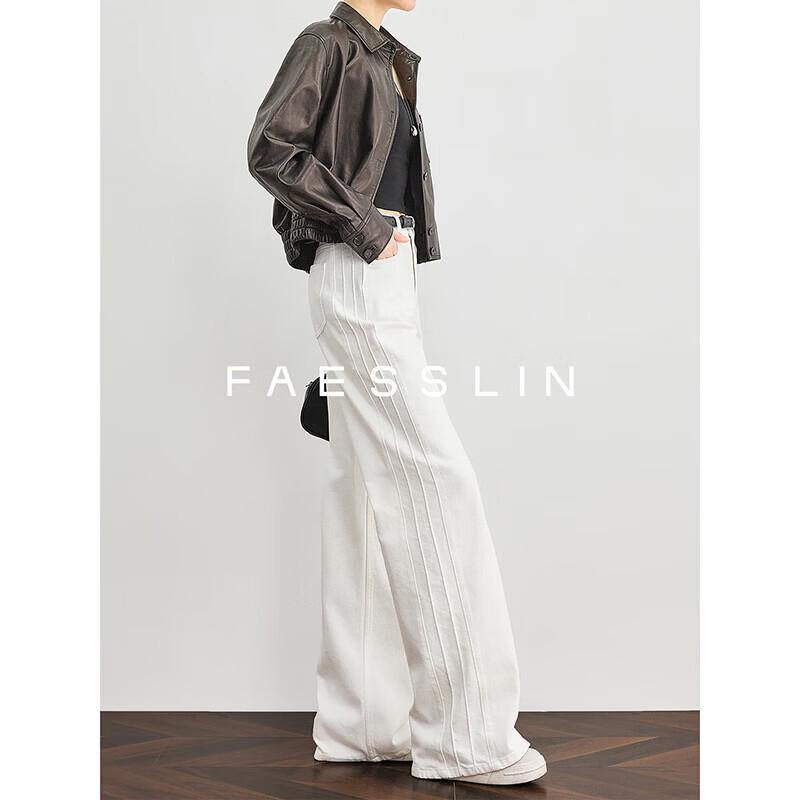 

FAESSLIN Women s Mid-Waist Straight-Leg Jeans L