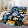 1PC Hanukkah Print Flannel Blanket, High quality All Seasons, Home Decor, Warmth and Comfort, Perfect for Christmas Gifts