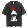 Anime Dandadan Ayase Momo Okarun Graphic T Shirt Men Women Manga Tshirt Washed Cotton Tee Harajuku Male Vintage Casual Tshirt