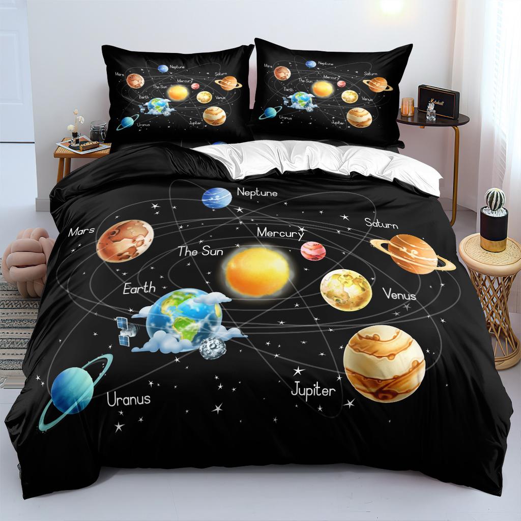 Colorful Cosmic Nebulae Planet 3D Printed Bedding Set Cozy Soft Duvet Cover King Queen Twin Size Birthday Gift Bedroom Decor