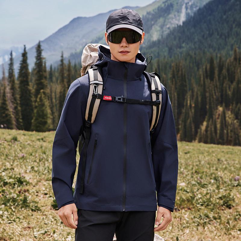 Stylish Unisex Waterproof Windproof Color Block Jacket for Hiking and Workwear