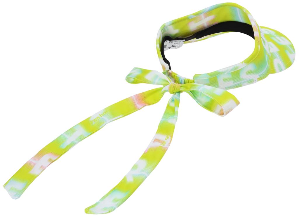 PEARLY GATES Women's Quick-Drying Tech Visor (UV Protection, Back Ribbon) Golf Hat, 053-4187212, 131 Lime Base, FR