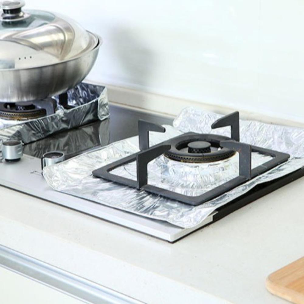 10Pcs/Bag Heat Resistant Stove Burner Covers Professional Aluminum Foil Liners  Daily Cooking