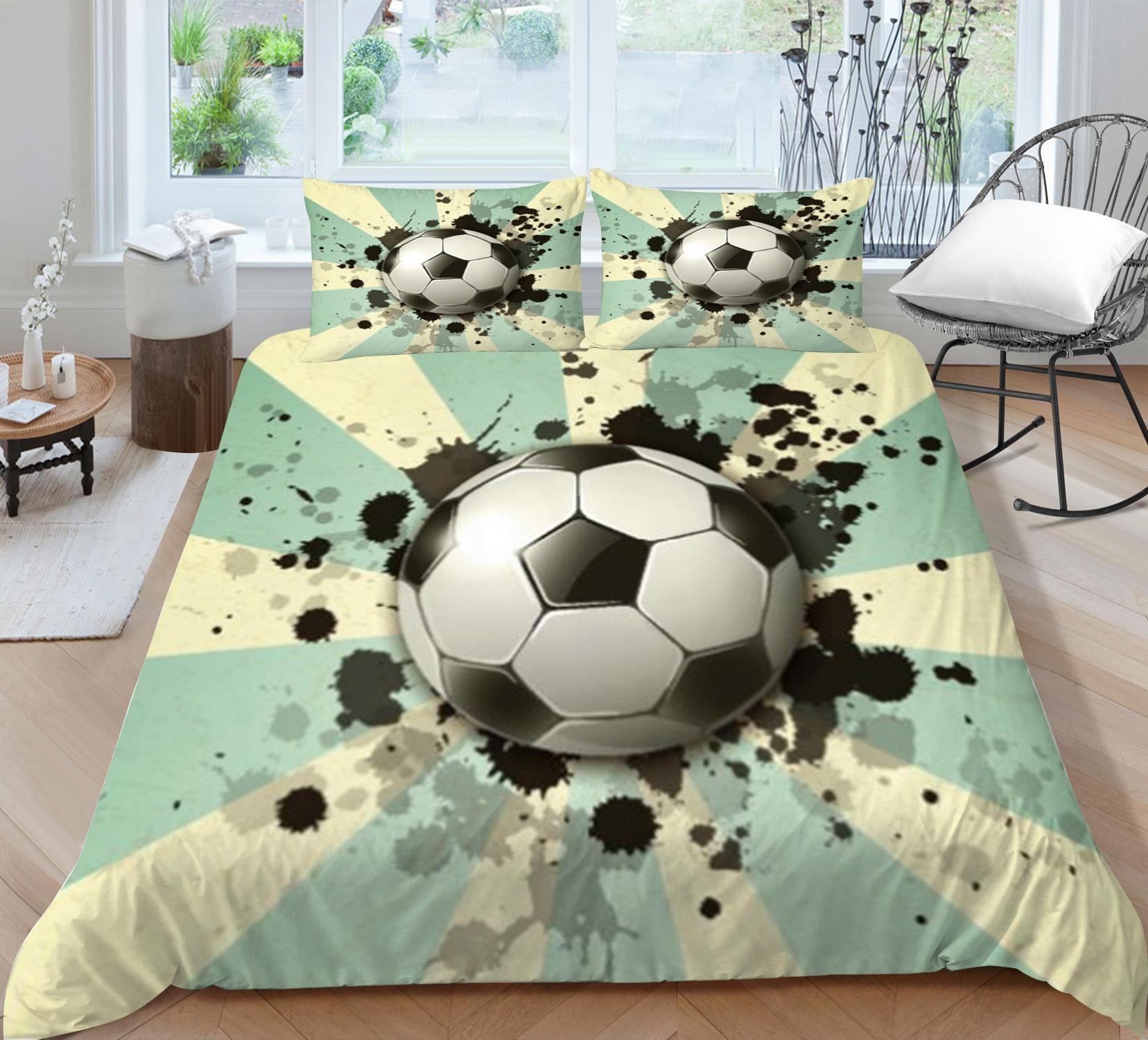 

Ball Quilt Cover Pillowcase Three-Piece Set 3D Digital Printing Polyester EU single 135*200