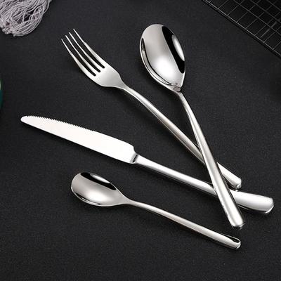 304 Stainless Steel Silver Western Tableware Knife Fork Spoon Cutlery Thickened Kitchen Utensils