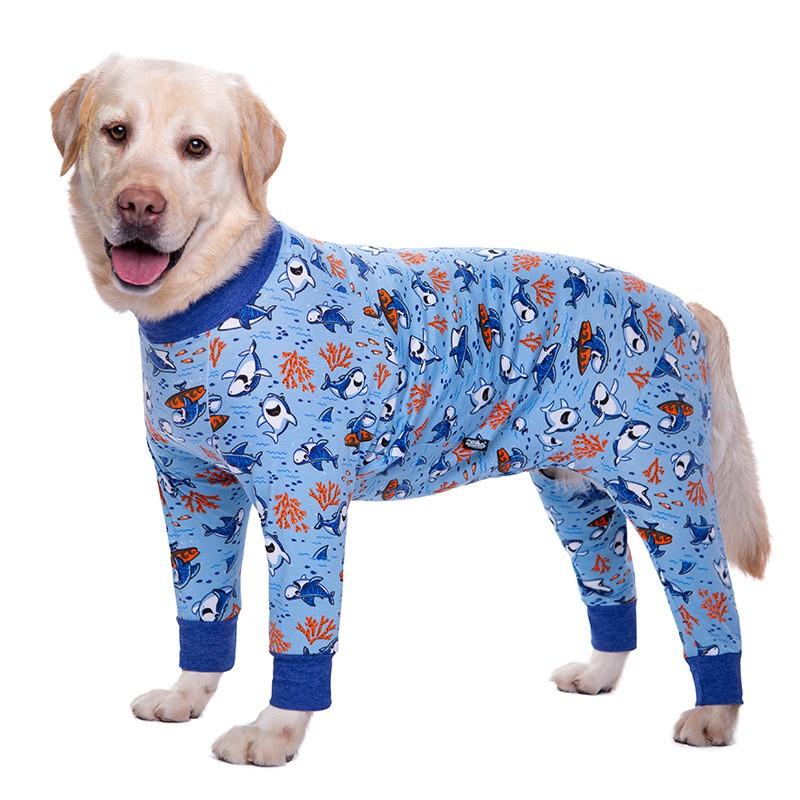 Large Dog Full-Body Jumpsuit Golden Retriever Labradoodle Samoyed Cotton Pet Apparel Lightweight Belly Protection