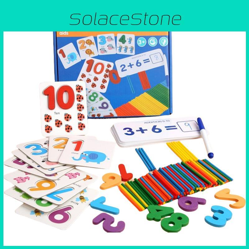 Wooden Math Learning Toy For Preschoolers With Number Matching And Addition Subtraction Activities For Early Childhood Education