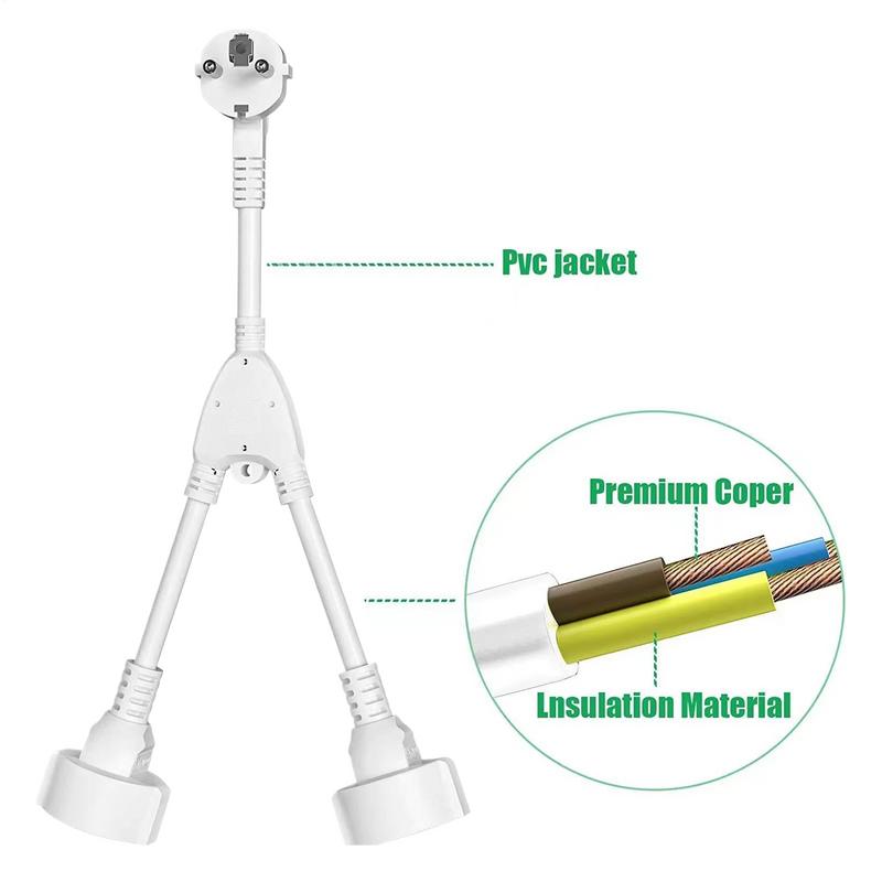 Extension Cord Short Splitter Energy Cord Adapters & Multi-Outlets For Kitchen RV TV Lamp Dryer Offices Bed Sofa Desk