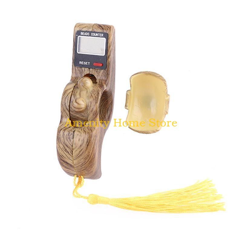 F26C Digital Tasbih Finger Counter Muslim Islamic Rotating Digital Tasbeeh Prayer Beads Tally Counter Gift for Friends