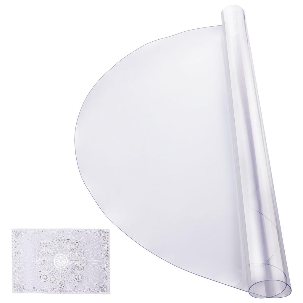 VEVOR Plastic Table Cover, 48 x 48 Inch 2.0 mm Thick Clear Table Protector, Round PVC Desk Mat, Waterproof & Easy Cleaning Desk Pad Tablecloth