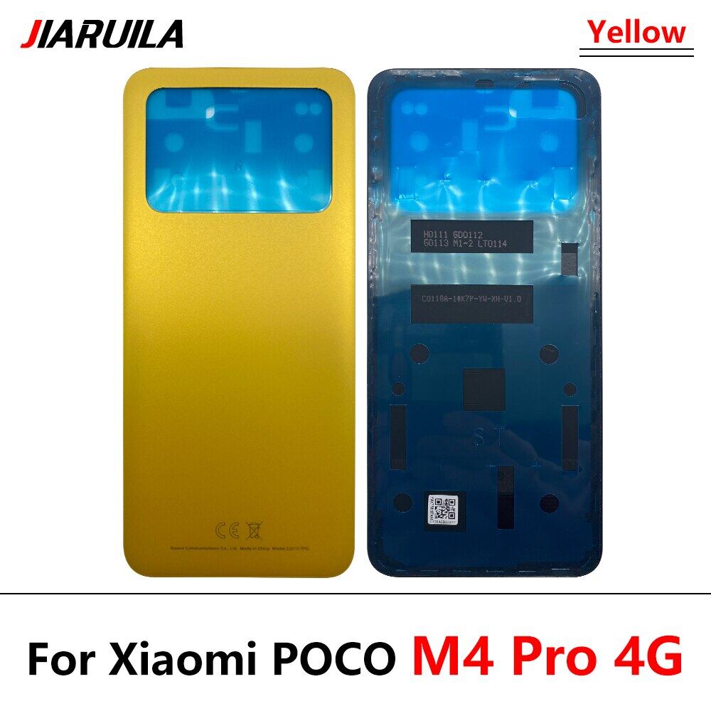 

Для Xiaomi Poco M4 Pro 4G 5G Сменное стекло Задняя батарея Корпус задней двери с M4 Pro 4G Yellow