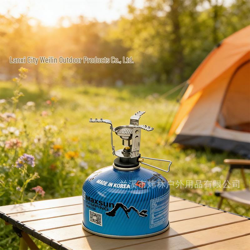 Portable Pocket Gas Stove: Integrated Mini Burner for Outdoor Picnics and Camping