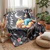 Teddy Bear Sleeps On Branch Under Moon Theme Blanket Lightweight Warm Flannel Blanket Decorative Throw Blanket for Home Decoration