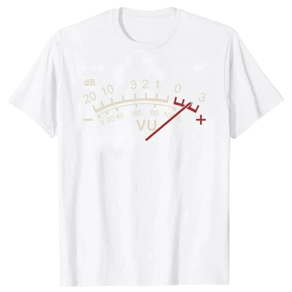 Летняя хлопковая футболка унисекс VU Meter Звукорежиссер DJ Аналоговый аудио энтузиаст Дизайн Футболка Camisas Унисекс Очень большая футболка 3XL 2239₽