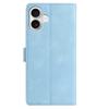 For iPhone 16 Plus Wallet Case Rose Pattern Imprinted Leather Flip Stand Phone Cover