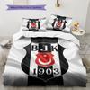 Besiktas Turnverein Muster Bettwäsche, Steppbett Set Bettbezug Kissenbezug Zuhause Geburtstagsgeschenk(1 Bettbezug + 2 Kissenbezüge, ohne Füllung)
