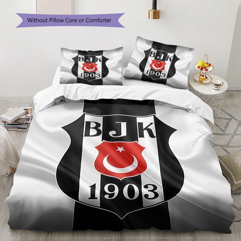 Besiktas Turnverein Muster Bettwäsche, Steppbett Set Bettbezug Kissenbezug Zuhause Geburtstagsgeschenk(1 Bettbezug + 2 Kissenbezüge, ohne Füllung)