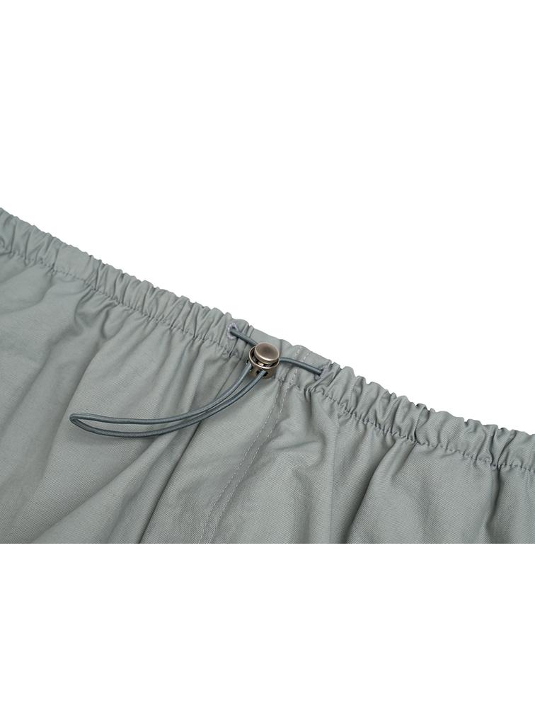 INTEREST Back Slit Windbreaker Skirt_Frosty Green