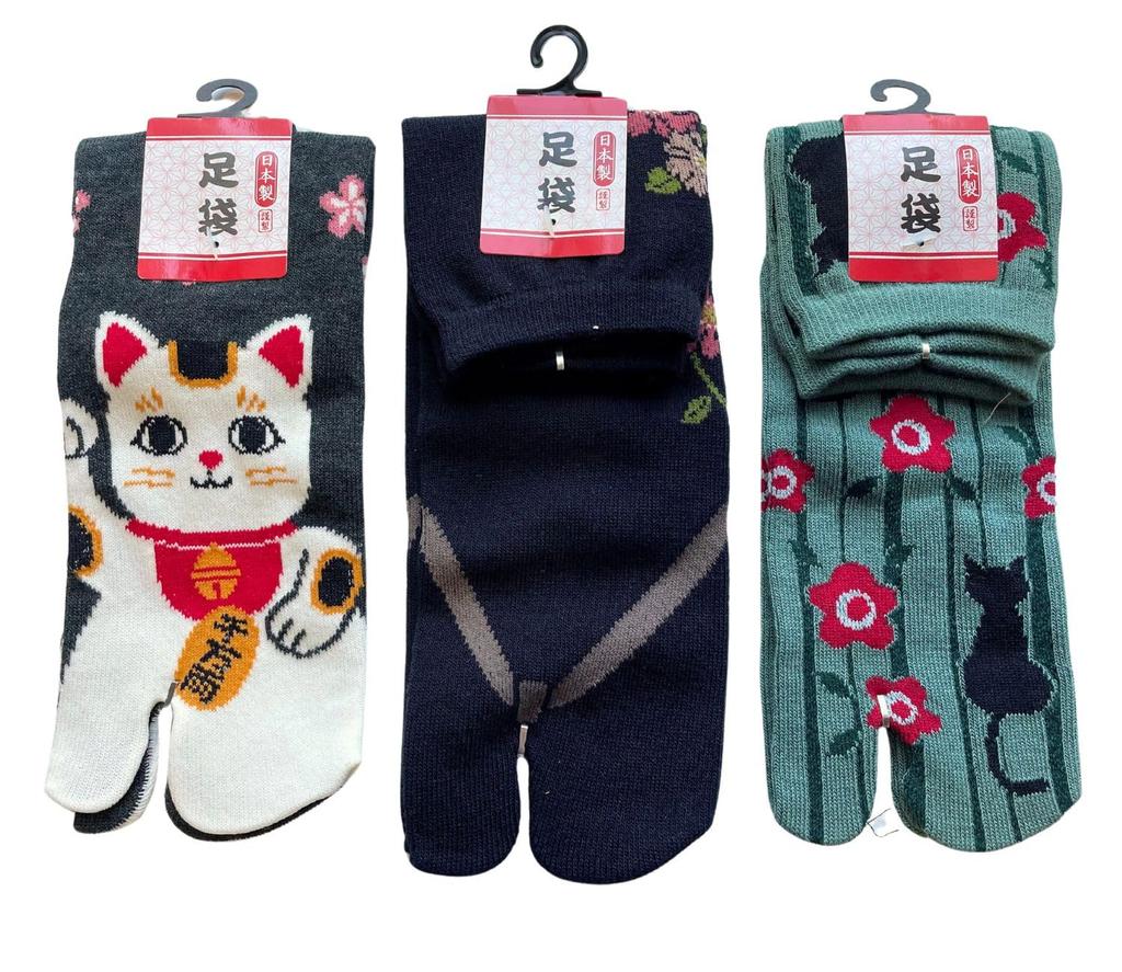 Mode Select Set of Tabi Japanese Sizes Made in Perfect for Kimono and Yukata of your 3-Pair Women's Socks, Pattern, 22-25cm, Japan, (Pattern choice)