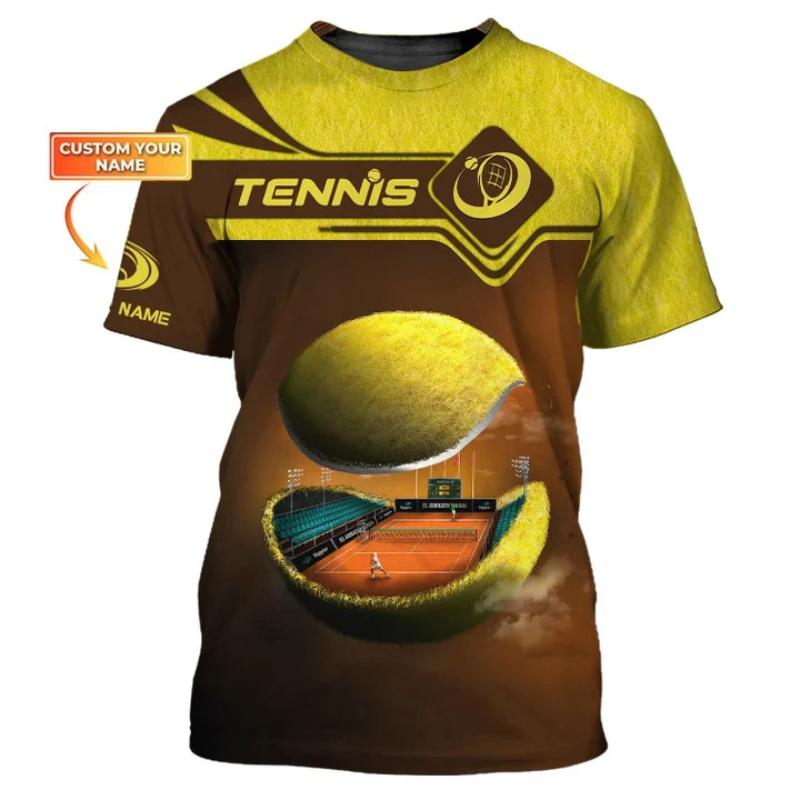 Anpassad Namn Tennis T-shirt För Män Kvinnor Heltryck Kortärmad Tennis Sport T-shirts Ny In Casual Oversized Gym T-shirt Toppar