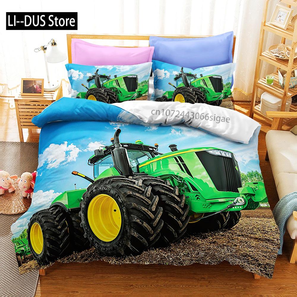 Tractor Bedding Set Bedspread Single Twin Full Queen King Size Sports Bed Set Aldult Bedroom Duvetcover 2 conjunto de cama
