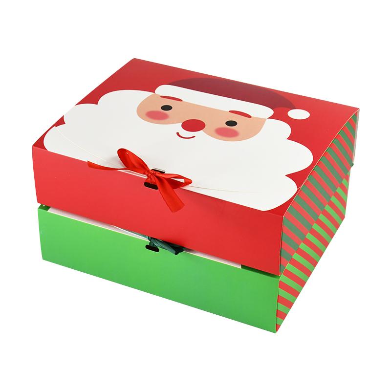 4Pcs Christmas Gift Box Santa Claus Large Cookie Snack Cake Packaging Box Xmas Noel Navidad Kids Gift Home Decor 2025 New Year